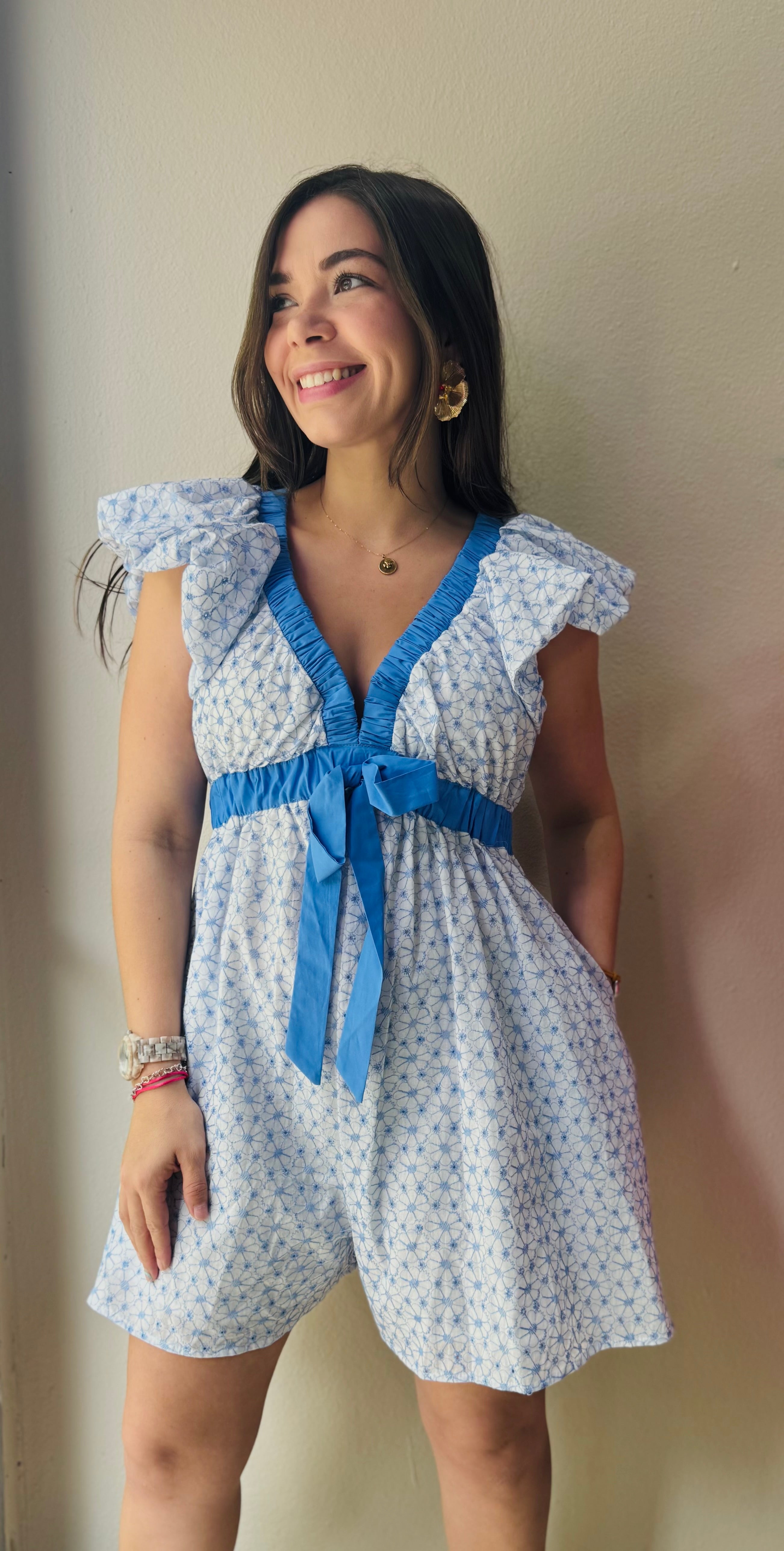 Blue Print Romper