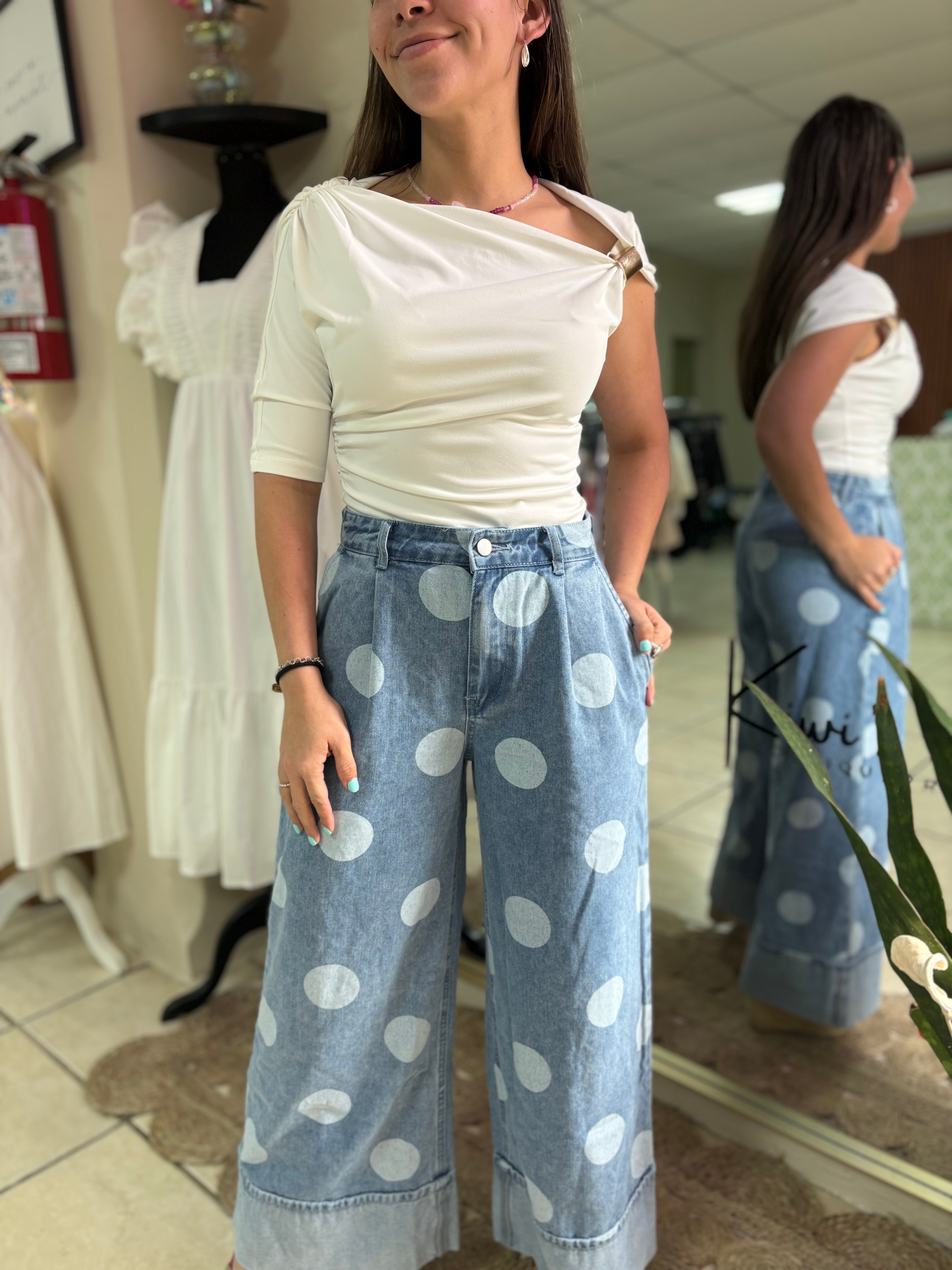 Polka Dot Denim