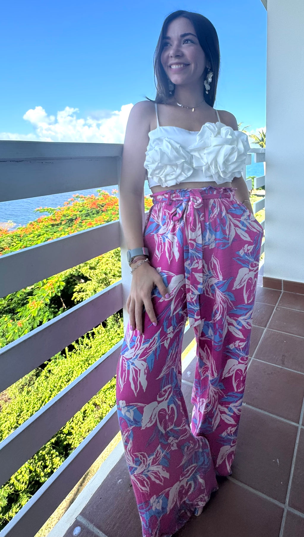 Leaf Pink Palazzo