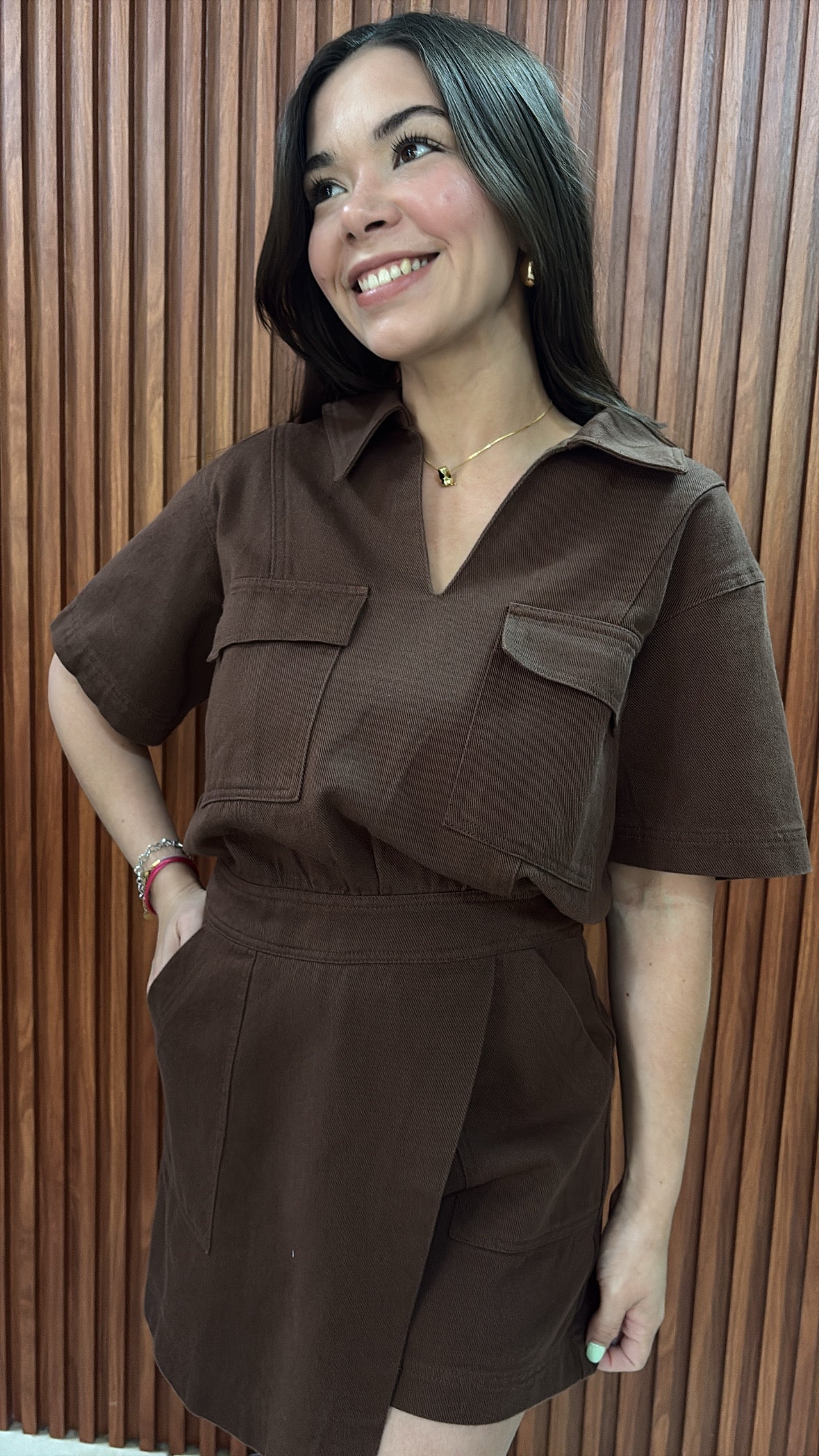 Choco Denim Romper