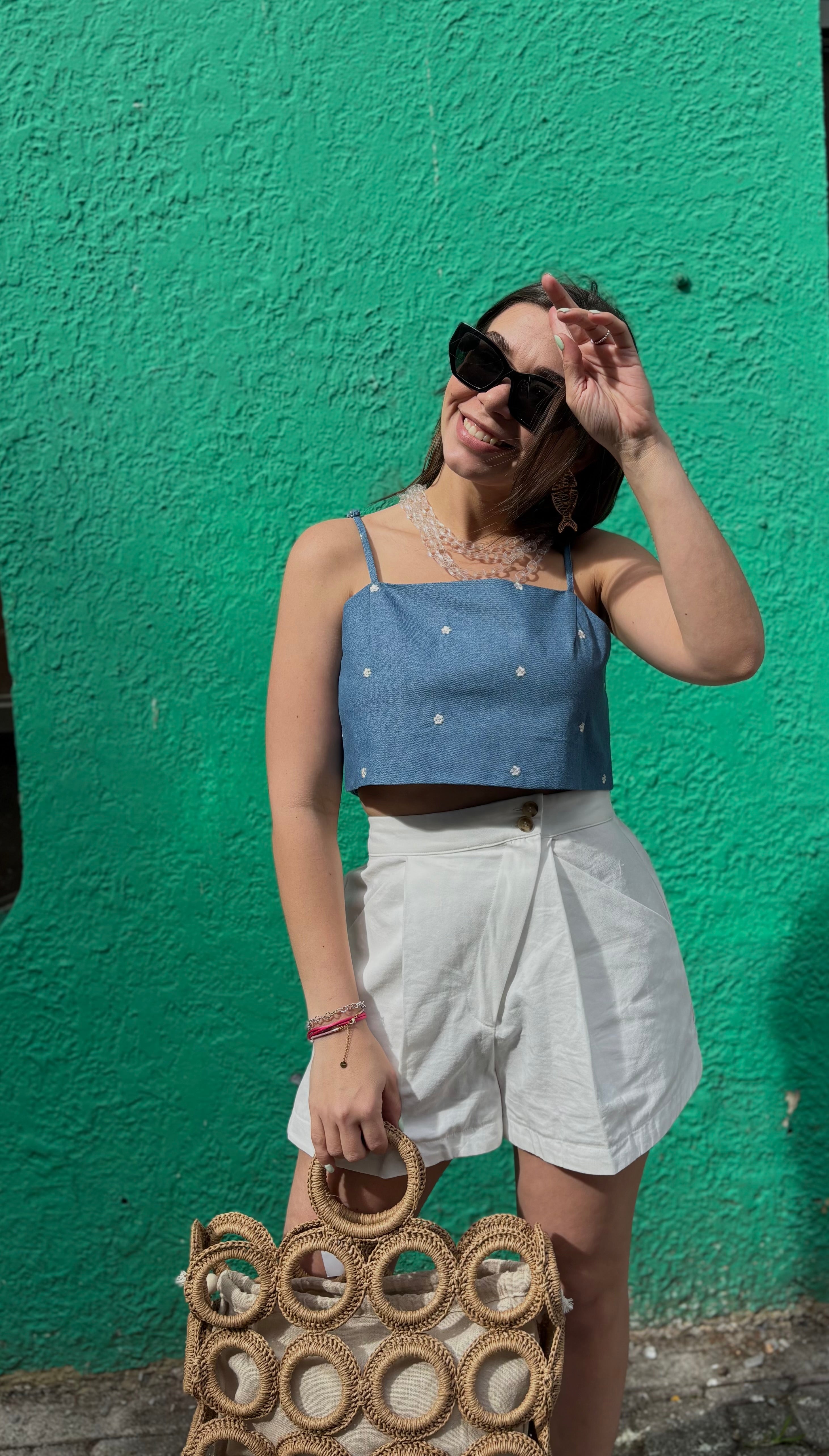 Denim Croo Top