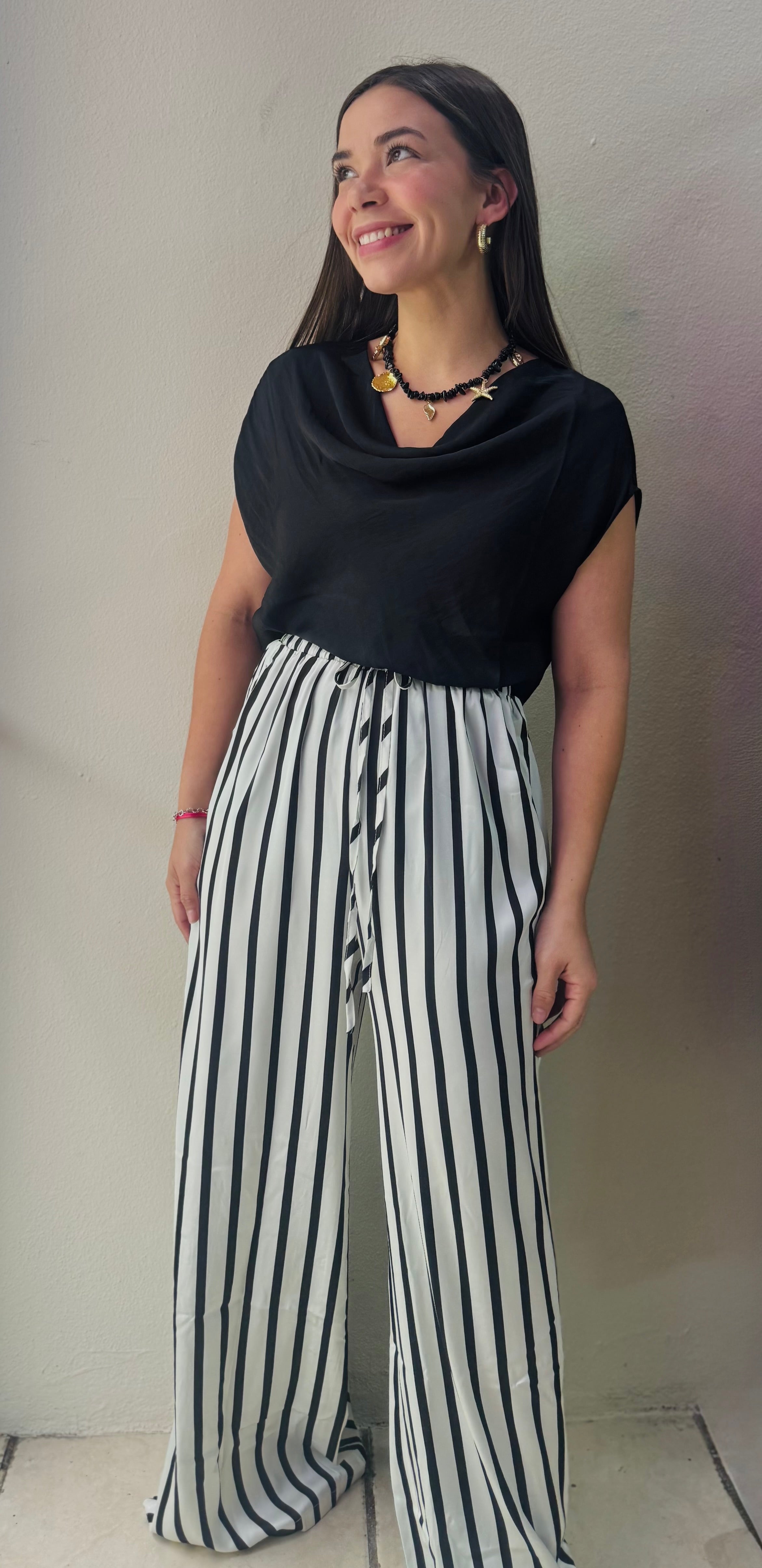 Black Stripe Palazzo
