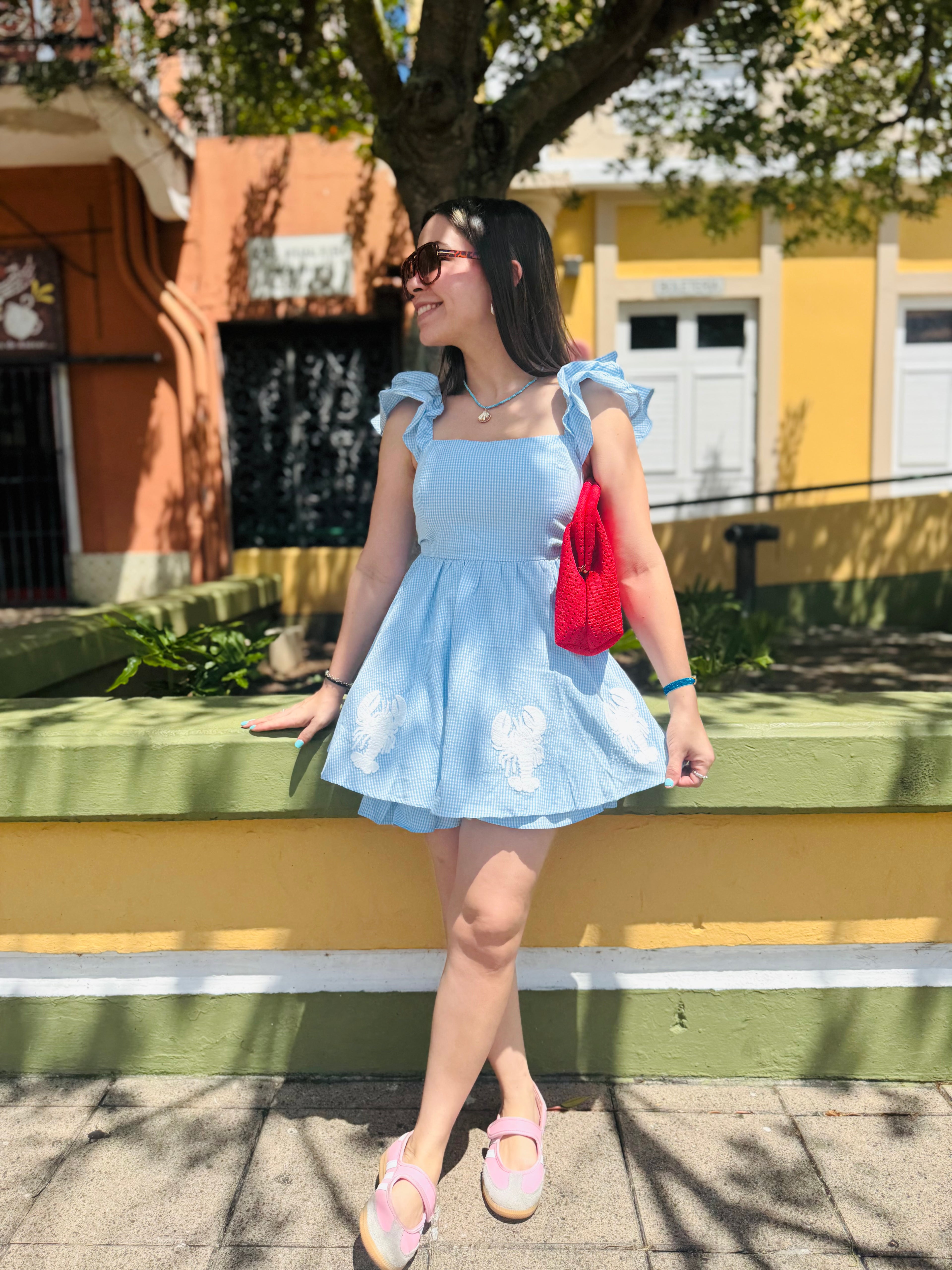 Crawfish Gingham Romper