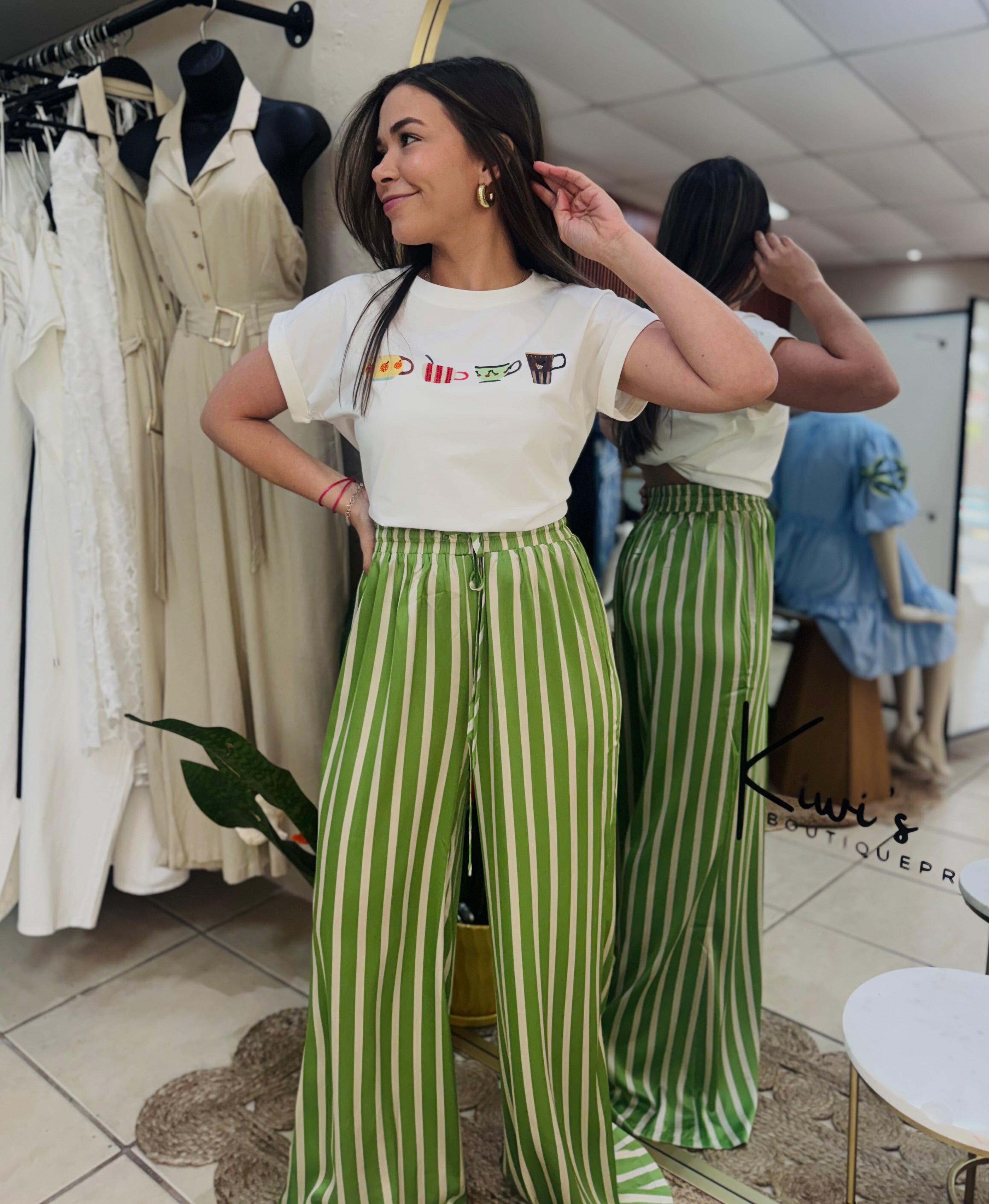 Pistacho Stripe Palazzo