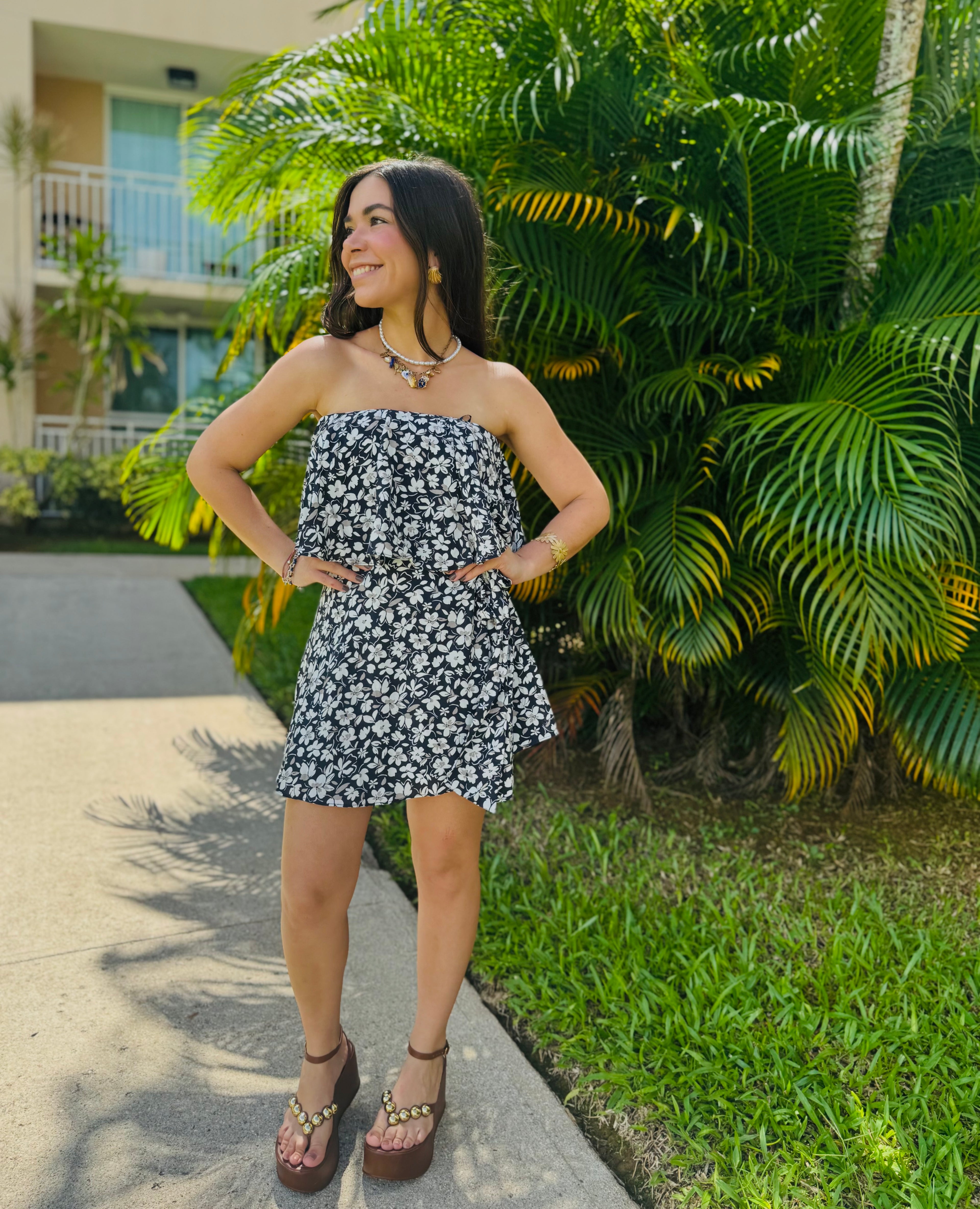 Navy Wrap Romper
