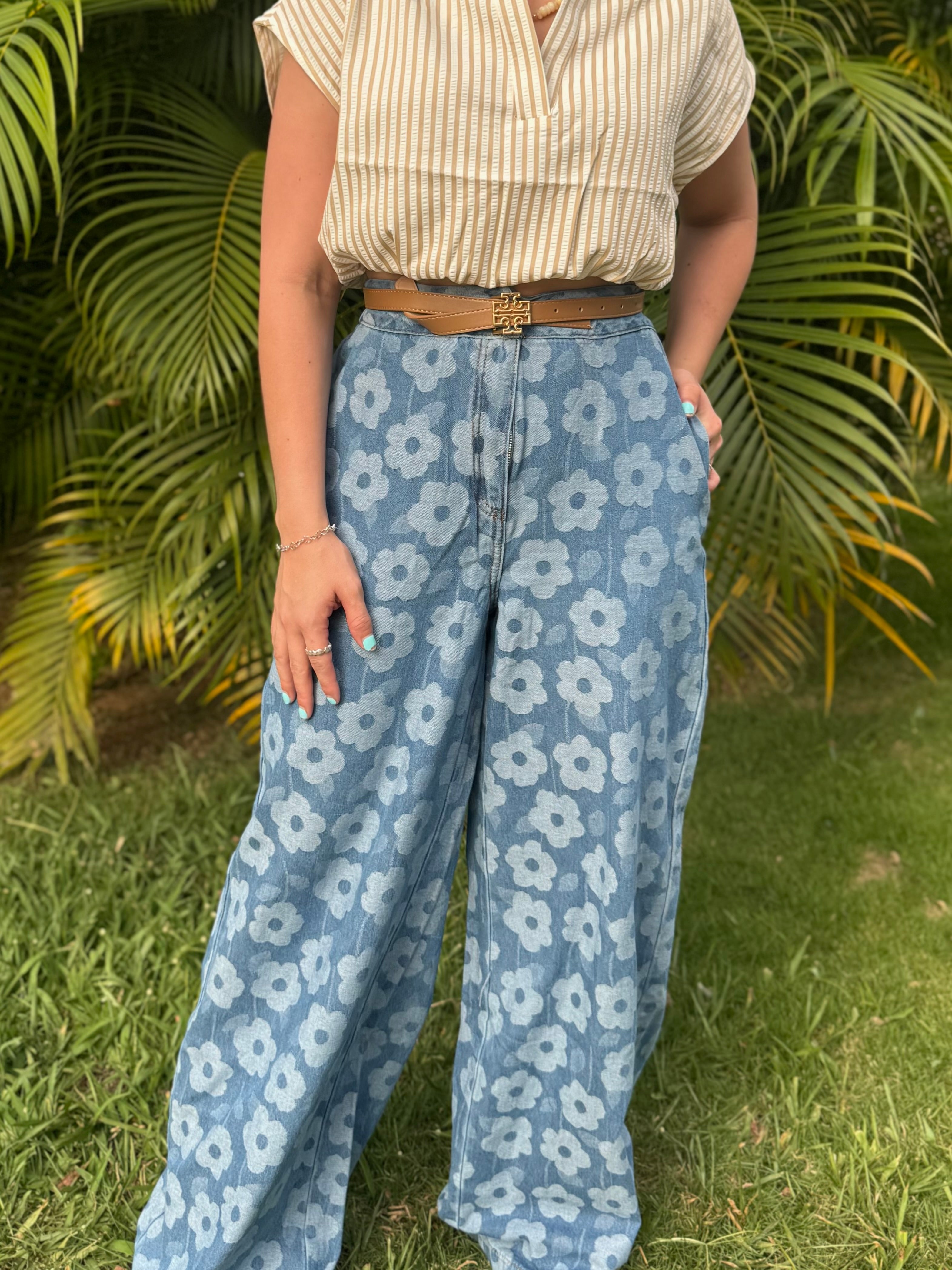 Flower Denim Jeans