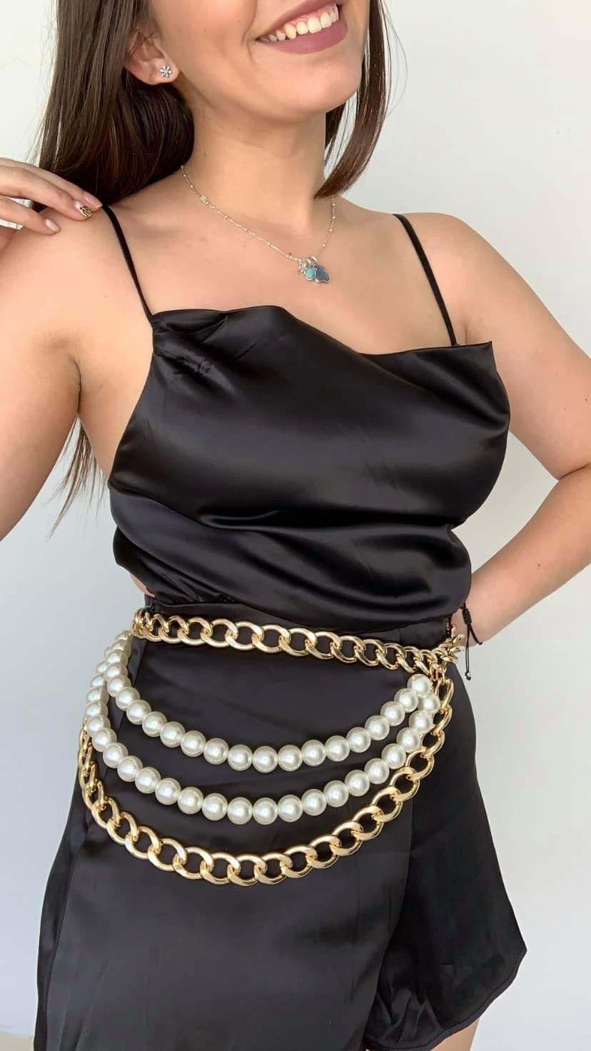 Black Satin Romper